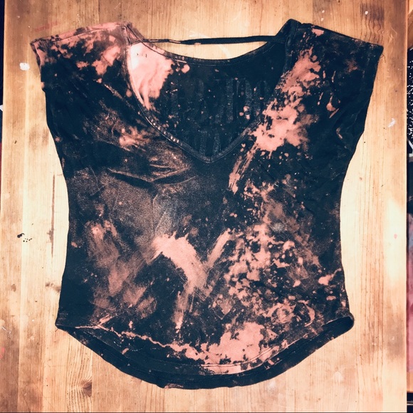 Black Rock & Roll t-shirt roses bleach graphic - Picture 4 of 8